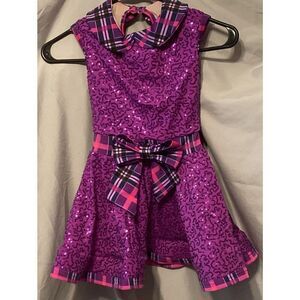 NEW Weissman Tap/Jazz Dance Wear Purple And‎ Black Sequin With Headband Size SC